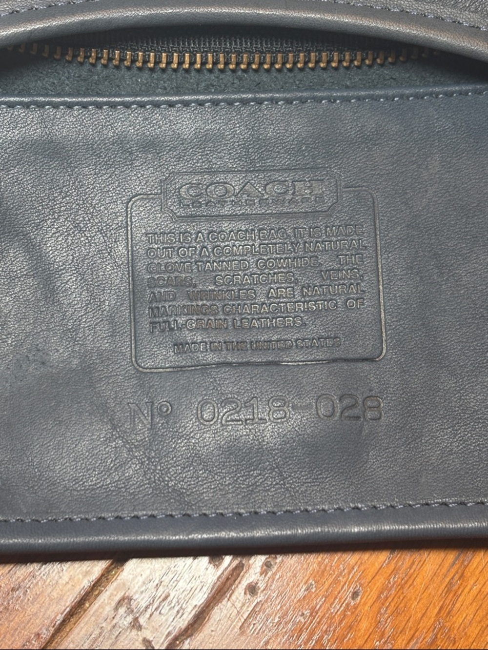 Vintage Coach USA Made Glove Tanned Leather Crossbody Bag Style 028 Navy Blue - Picture 2 of 10